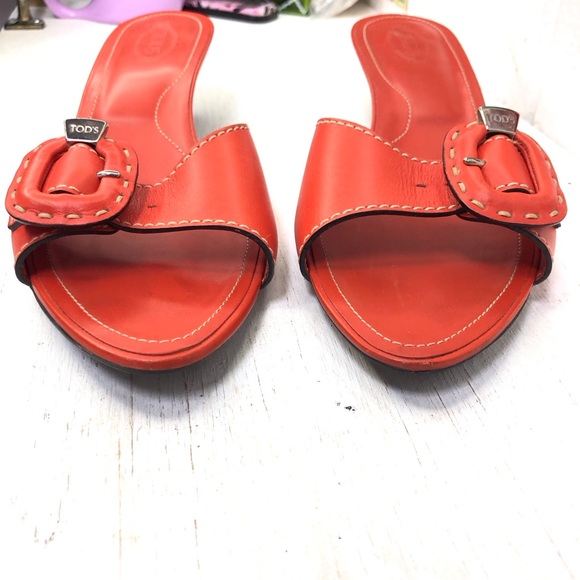 Tods Buckle Mules Kitten Heels Need Repair Millennial Y2K - Picture 11 of 12